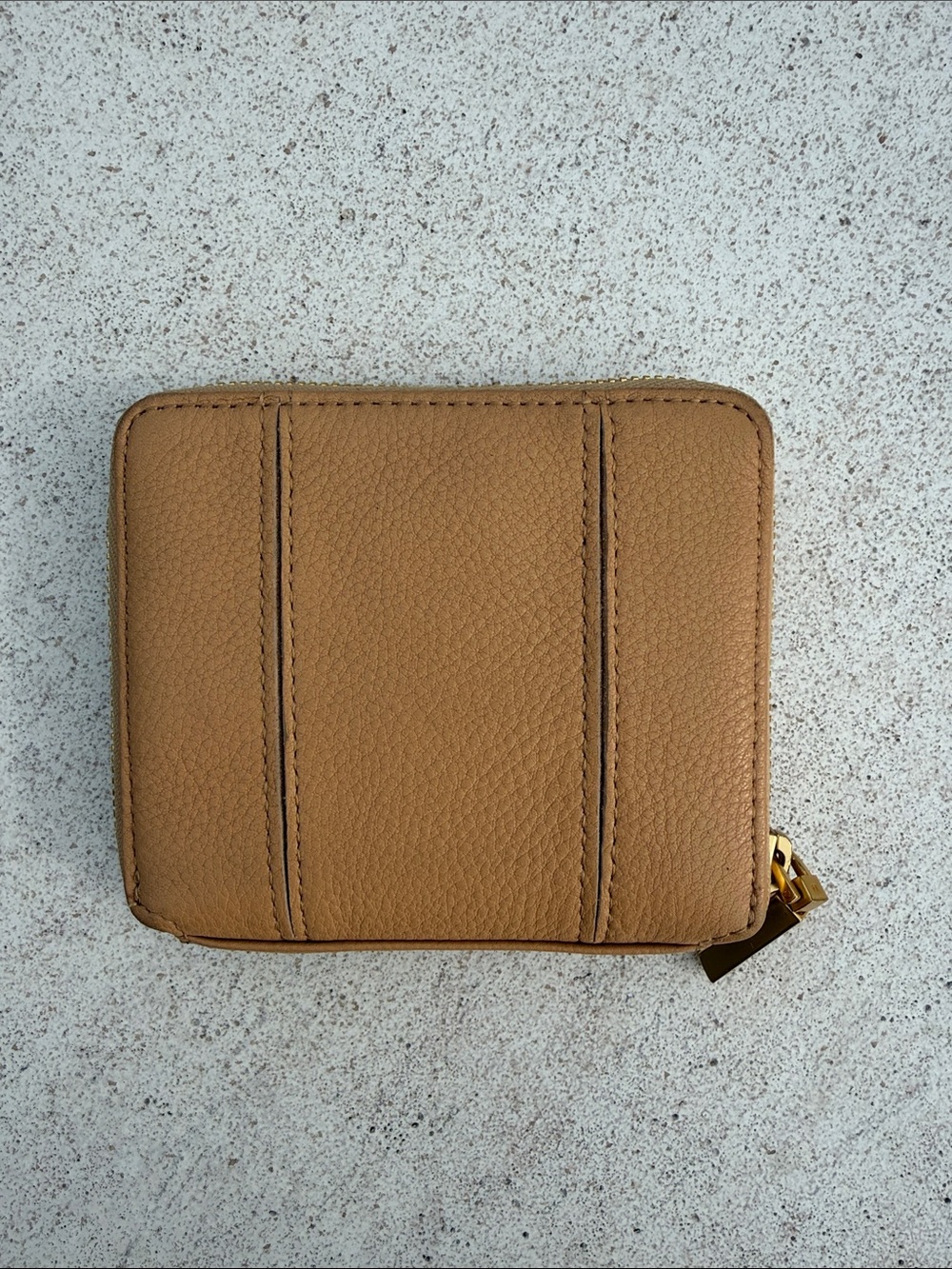 Hammitt Pebbled Leather Zip Wallet - Camel with Gold Studs - Picture 2 of 4